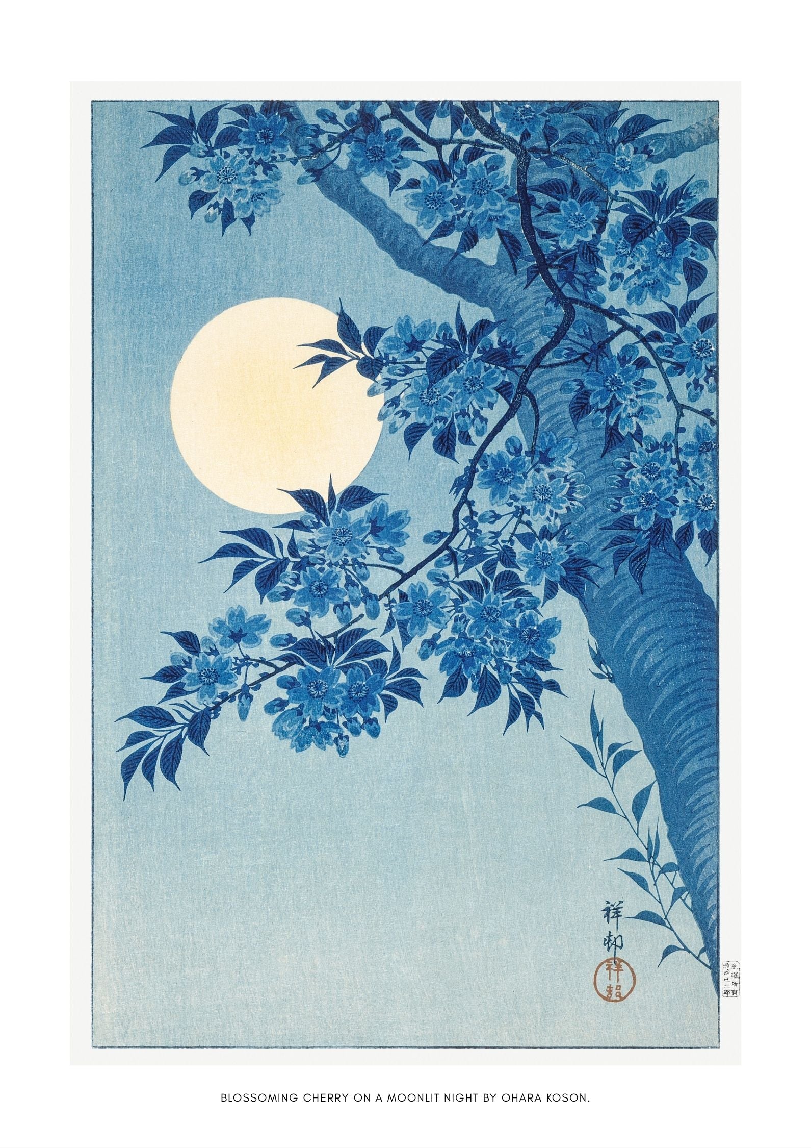 Blossoming Cherry on a Moonlit Night
