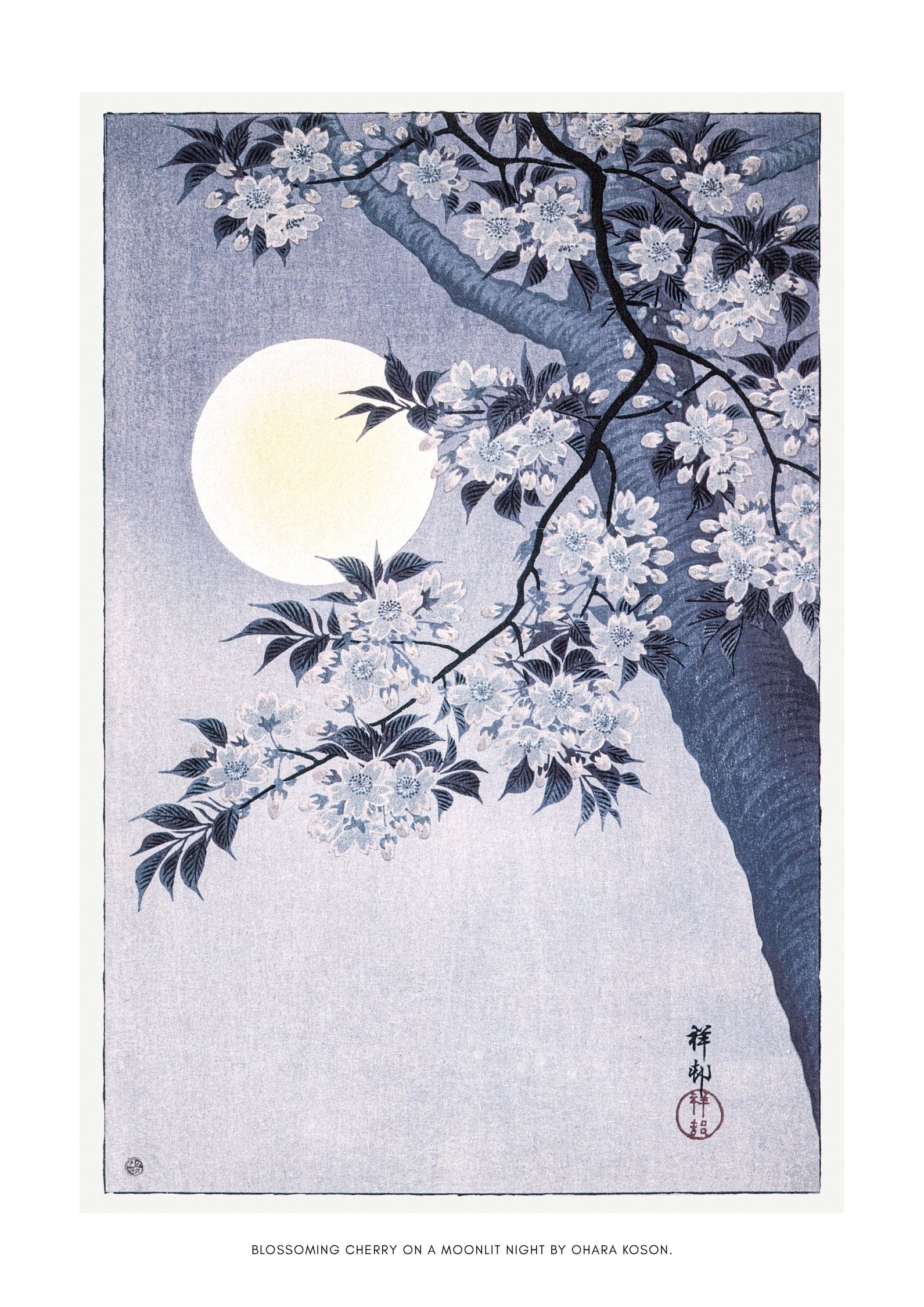 Blossoming Cherry on a Moonlit Night